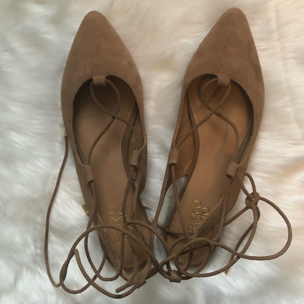 NWOT FRANCO SARTO SIMONE Brown Suede Flats